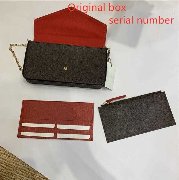

classic flower 3a+ luxurys bag favorite multi accessories 3 pcs/set women crossbody purse messenger bags handbags flowers shoulder lady leat, Red;black