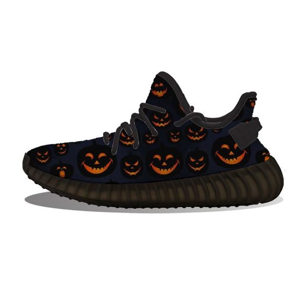 

diy custom dark scary halloween pumpkin light running shoes mesh printed mens womens trainers outdoor sports sneakers