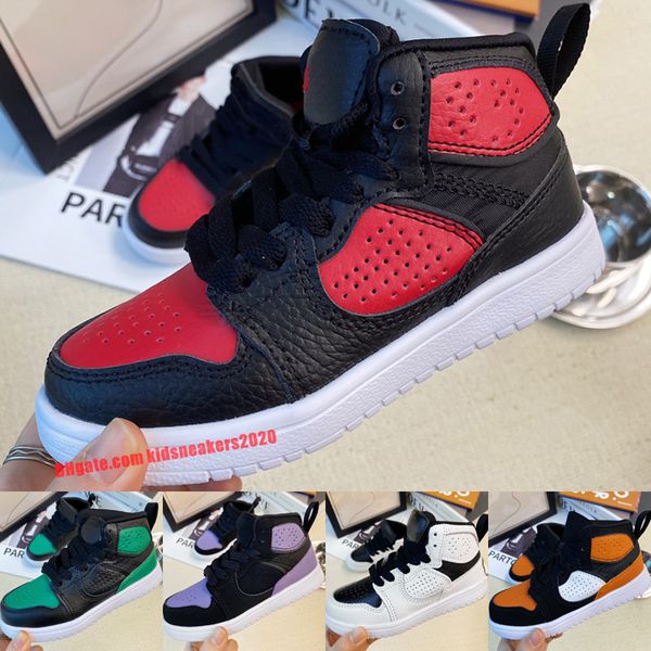 

2022 1s girls boys baby toddler running shoes gym red pine green court purple white black shattered backboard kids j1 children boy gril spor