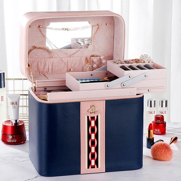 

highend make up box toiletry bag travel organizer makeup case storage large capacity waterproof cosmetic suitcase bags & cases