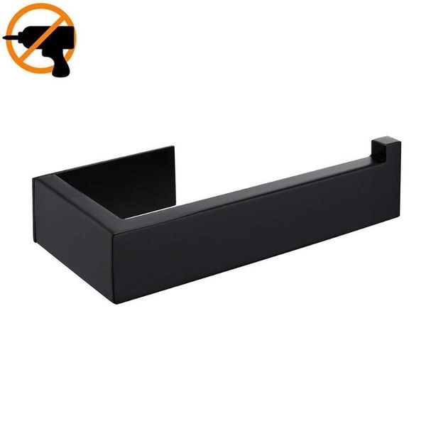 

toilet paper holders stainless steel roll holder self adhesive in bathroom tissue black finish,easy installation no screw