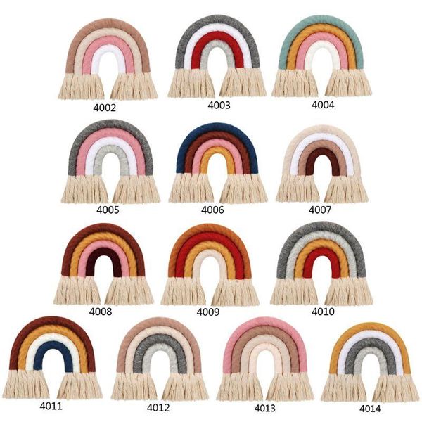 

decorative objects & figurines ins nordic home weaving rainbow tapestry cotton hand-woven color ornaments children's room decoration
