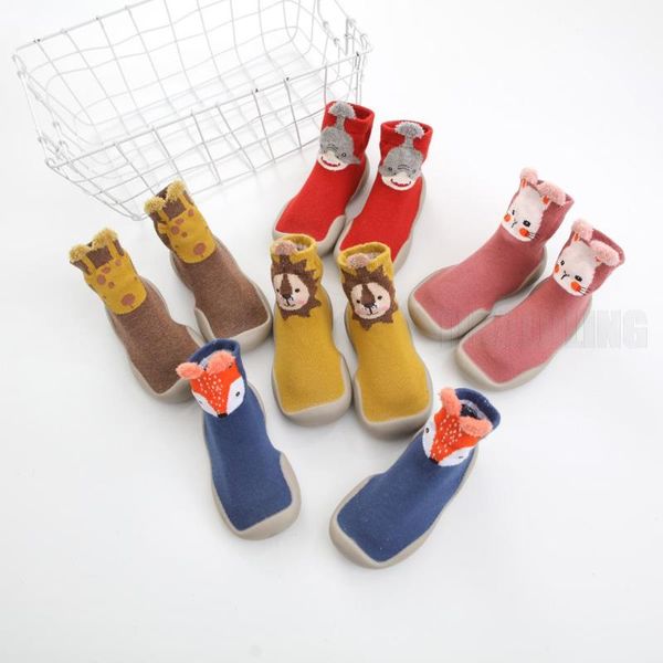 

first walkers boys girls cotton soft rubber floor socks shoes baby shoe knit booties anti-slip sole walker unisex