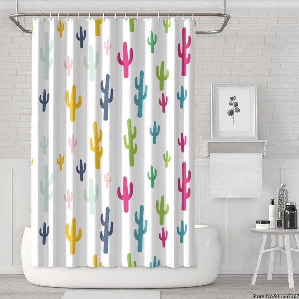 

polyester fabric bathroom shower curtains sweet cactus bath set
