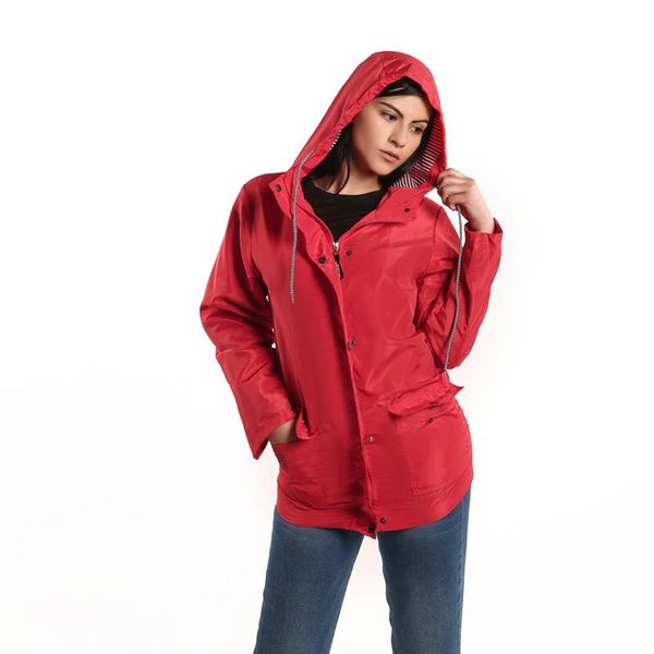 

women's jackets camping hiking clothes women solid rain jacket outdoor plus size waterproof hooded raincoat windproof coat ropa senderi, Black;brown