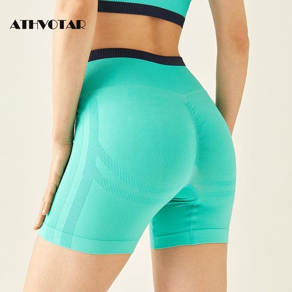 

women's leggings athvotar women workout high waist push up short femme fitness sport seamless gym elasticity training legging, Black