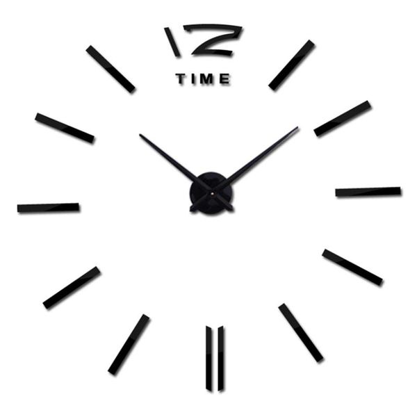 

wall clocks 9mm sheet digital modern design diy acrylic mirror sticker home quartz watch circular needle