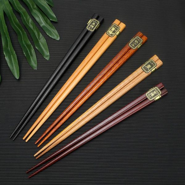 

pairs japanese style chopsticks non-slip natural wood tableware for home restaurant (ground, gift set)