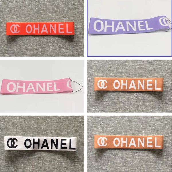 

fashion designer brand letter print headband scarf luxury candy color turban headbands hair bands headwraps hair hoop headwear accessories f, Silver