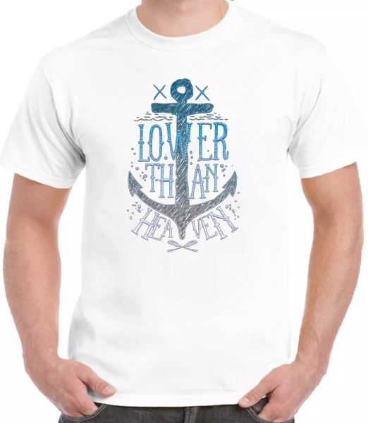 

FAN Lower Than Heaver FUNNY COOL ART GRAPHIC DESIGN HIGH QUALITY T Shirt, White;black
