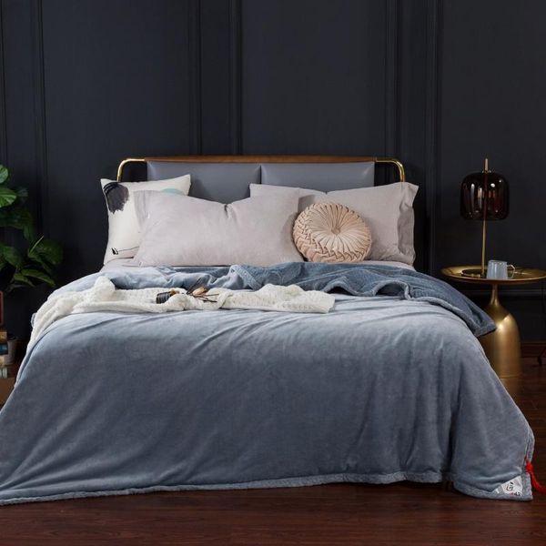 

blankets large thickening double layer blanket coral fleece lamb wool yellow soft warm square flannel high-end