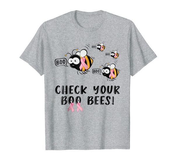 

check your boo bees funny breast cancer t-shirt gift, White;black
