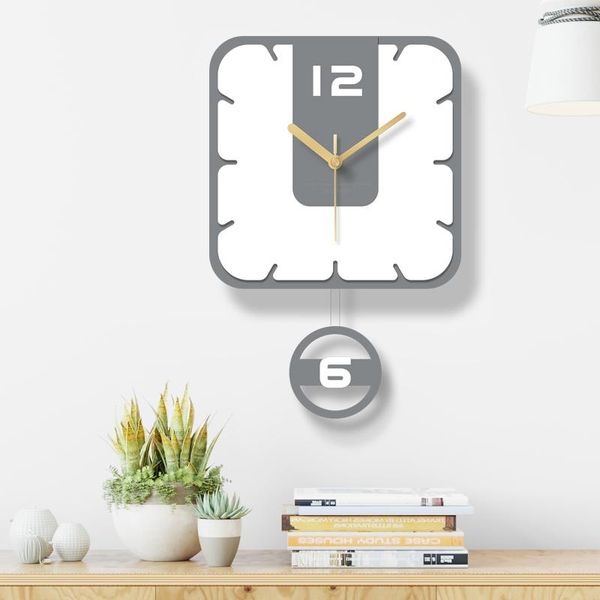 

creativity swing wall clock acrylic material living room decoration silent home watch fashion clocks stickers gift