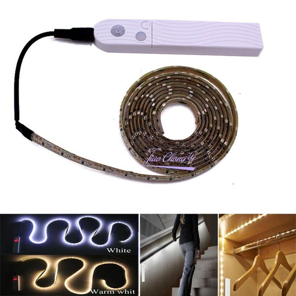 

indoor wireless motion sensor led strip 2835 smd night light battery powered under bed lamp for closet wardrobe cabinet stairs strips