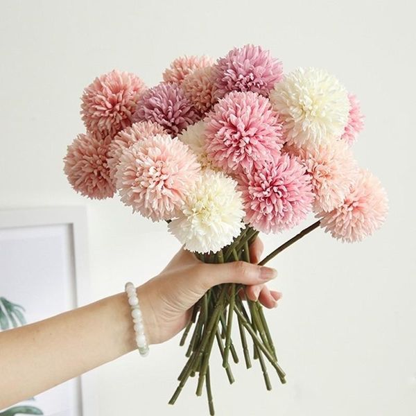 

decorative flowers & wreaths 1/3/5pcsbunch artificial flower bouquet silk dandelion ball fake diy home widding decoration valentines day gif