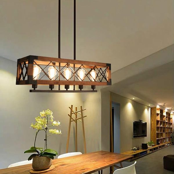 

pendant lamps retro led light american country industrial style nordic loft wood lighting living room dining island indoor decor lamp