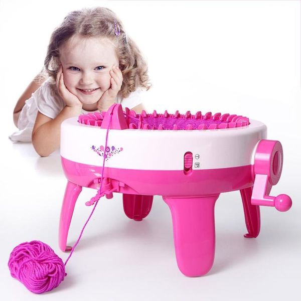 

sewing notions & tools 40 needle positions big hand knitting machine weaving loom knit for scraf hat children educational learning toy, Black