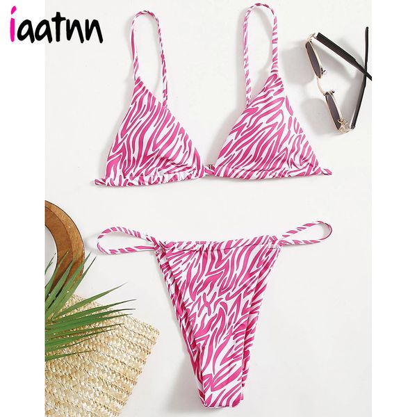 

zebra bikini 2021 womens swimsuit female swimwear woman mini thong bikinis set bather beachwear swimming for bathing suit, White;black
