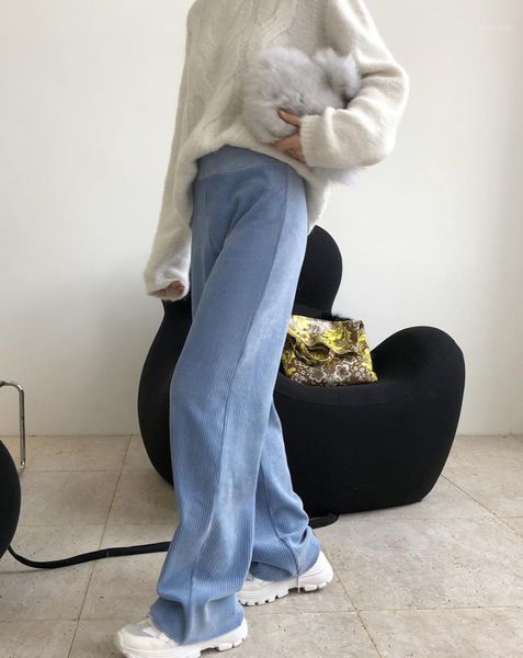 

woman model cozy velvet trousers women's pants & capris, Black;white