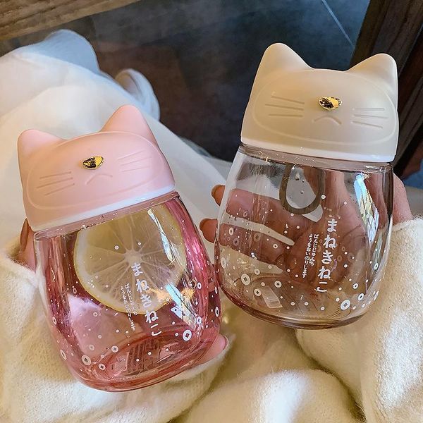 

300ml glass cup frosted colorful gradient color cat water gift moet wine glasses