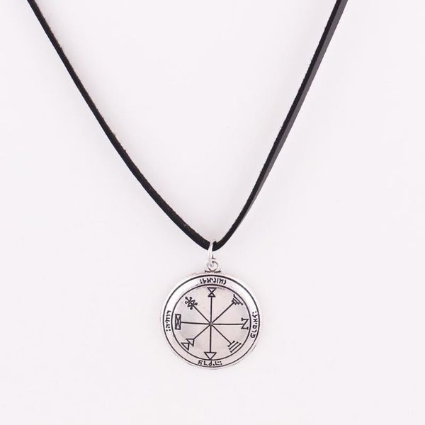 

pendant necklaces leather rope chain necklace jewelry seven different religions sigil solomon provide drop, Silver