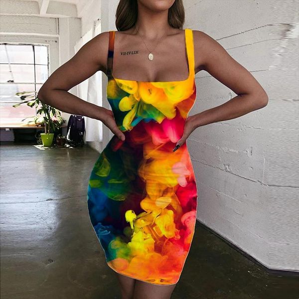 

psychedelic abstract 3d print colorful womens dresses sundress art vestido clothing party beach femme, Black;gray