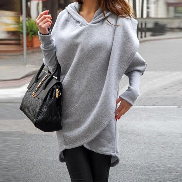 

women's hoodies & sweatshirts o hoody sweatshirt loose sleeve o-neck ladies casual solid pullovers hoddies plus size autumn, Black