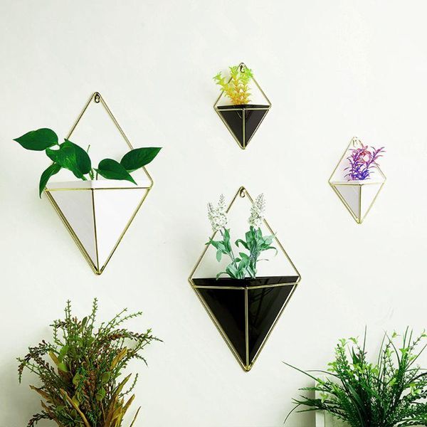 

vases geometric hanging flower pots holder garden succulent plants hanger home wall decorations drop