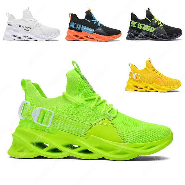 40-44 2021 Tênis de corrida masculino feminino sem marca Blade respirável tênis triplo preto branco lago verde volt laranja amarelo tênis masculino218