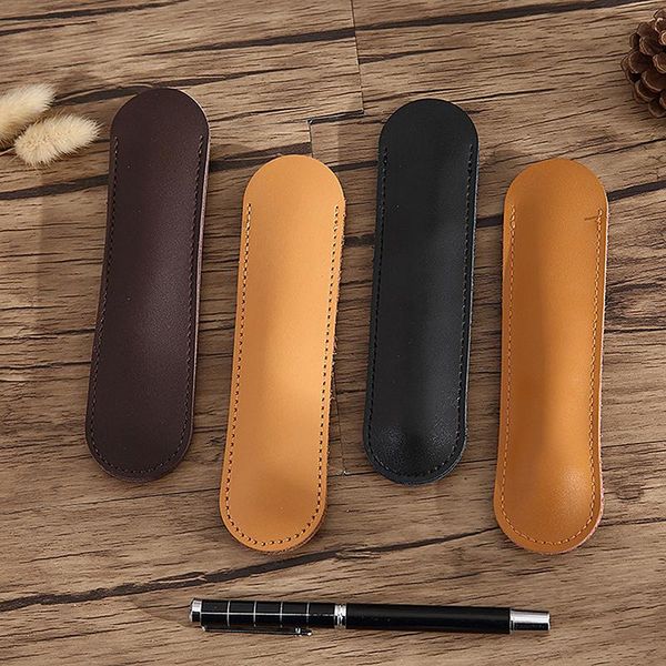 

pencil bags 1pcs genuine leather pen holder portable vintage bag protector case