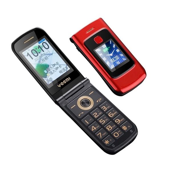 Разблокированные Flip Двойной Экран Сотовый Телефон SOS Ключ Скоростной набор Сенсорный Dual SIM-карта Большая клавиатура FM Старший GSM Мобильный мобильный телефон для стариков