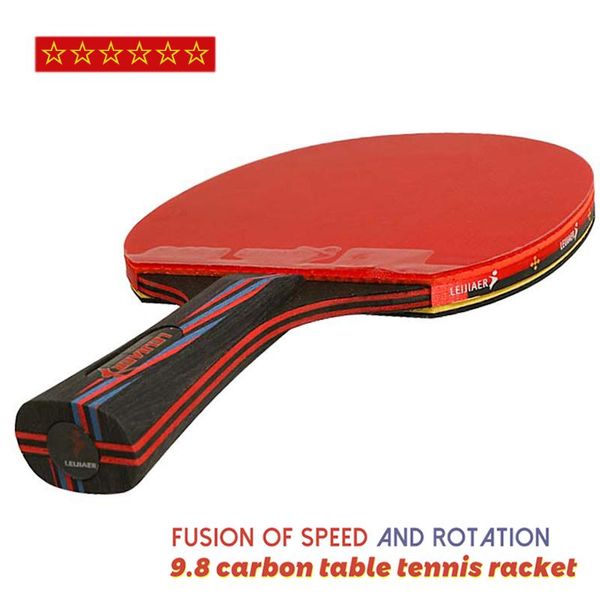 

table tennis raquets 6 star pong racket professional nano carbon sport training bat competition with ittf approved rubber