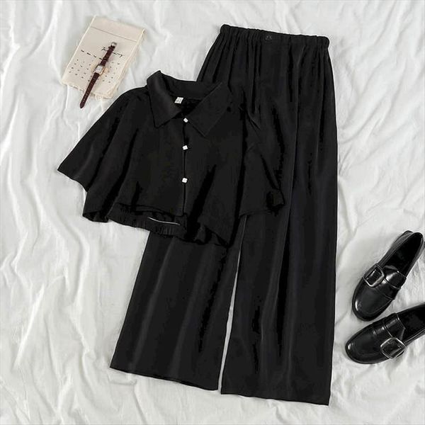 

autumn two piece set womens tracksuits summer korean short sleeve shirt wonen clothing matching sets sweat suits lounge wear pants, Gray