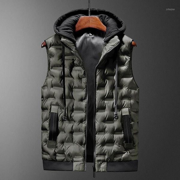 

men's vests 2021 winter 4xl large size casual down cotton vest male student coat clothes jacket boys, Black;white