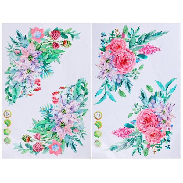 

hooks & rails 2psc creative fridge decals decorative sticker unique floral decoration