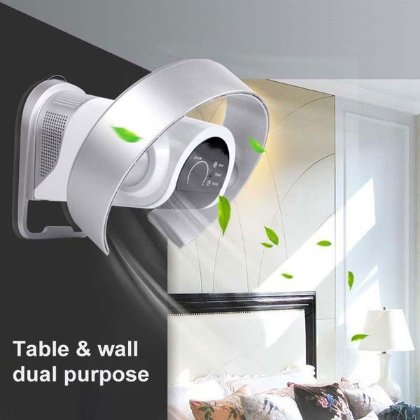 

electric fans smart household fan floor remote control mute mini multi-function led leafless deskhanging water cooling