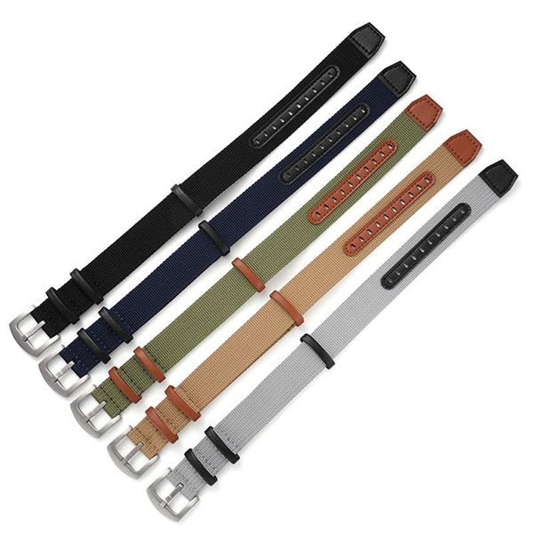 

watch bands strap for men women nylon loop 22mm 20mm black buckle silver smart wriststrap bracelet uthai z67, Black;brown