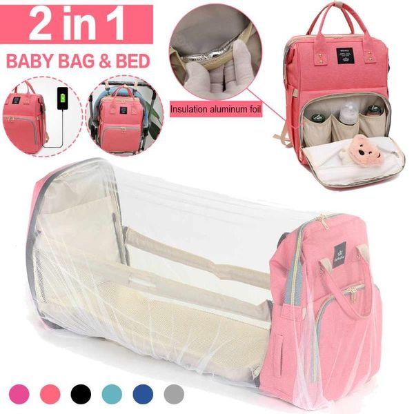 

diaper bags large baby bag mummy backpack multifunctional sleeping bed maternity nursing handbag stroller with hooks