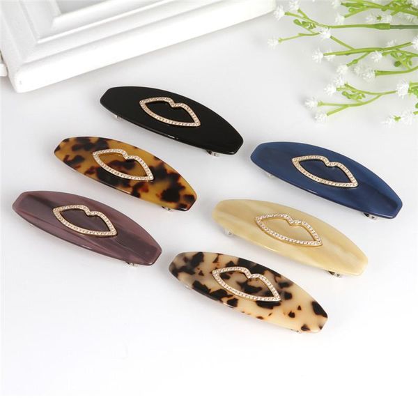 

hair clips & barrettes fashion acetate cubic zirconia sweet lips shape elegant for women girls accessories, Golden;silver