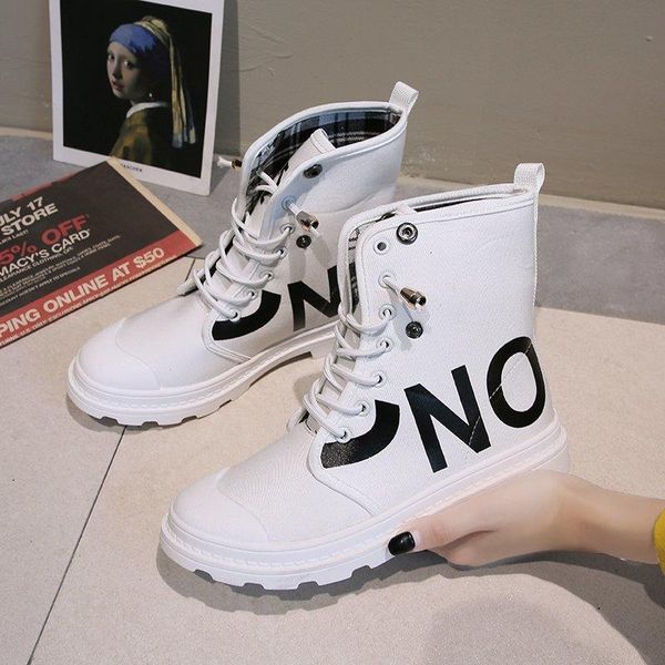 

boots spring autumn women canvas ankle platform fold girls light weight trend size 35-40, Black