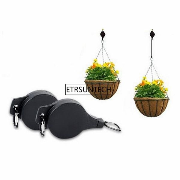 

other garden supplies 50pcs portable retractable pulley basket pull down hanging hanger plant pot hooks planter plastic holder flowerpot