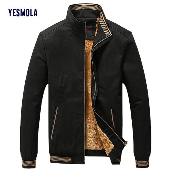 

men's jackets yesmola 2021 autumn and winter plush thickened jacket casual fashion thickening warmth coat, Black;brown