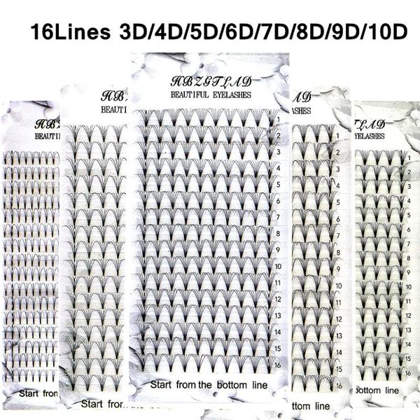 

false eyelashes hbzgtlad 16 lines premade russian volume fans mink short stem c/d/dd curl lash pre made eyelash extensions supplies
