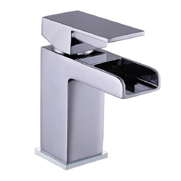 

bathroom sink square waterfall washbasin faucet mixed with and cold copper faucets