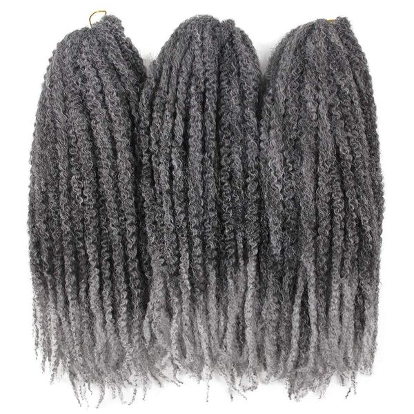 

afro kinky twist crochet hair braids marley braid hair 18inches senegalese curly crochet synthetic braiding hair ombre greyfactory direct, Black