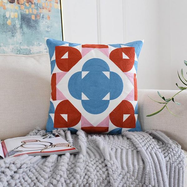 

cushion/decorative pillow nordic style abstract blue yellow geometric printed cushion cover home decorative sofa coffee car chair throw case