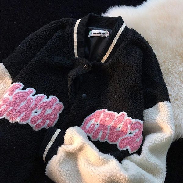 

women's jackets 2021 korean style velvet jacket trendy autumn and winter loose plus thick baseball uniform for women, Black;brown