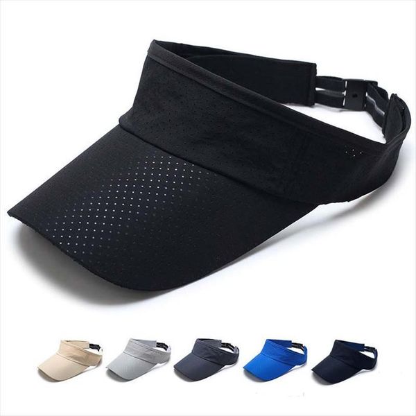 

1pcs visor cap summer thin mesh portable quick dry breathable sun hat golf tennis running hiking camping fishing sailboat, Blue;gray