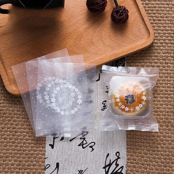 

gift wrap 100pcs year snowflake crispy frosted packaging bag white flower wreath baby shower party soft nougat bags