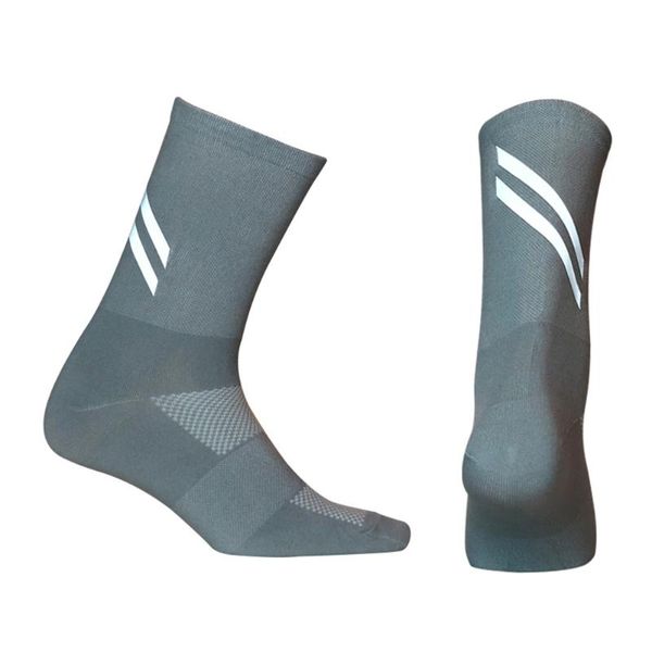 

sports socks safety men women professional bicycle bike sport hiking running high reflective cycling night, Black